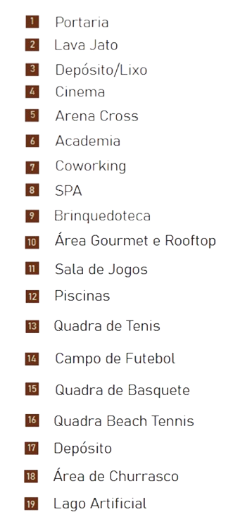 Lista de Amenities do Positano